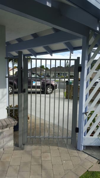 After: diagonal security gate and side panel